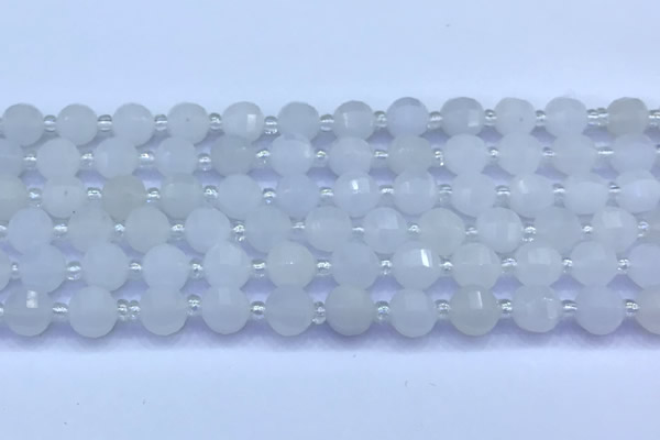 CME341 15 inches 8mm pumpkin blue chalcedony beads