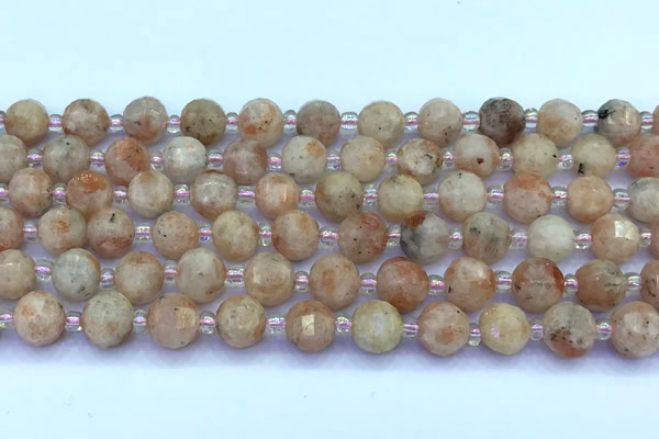 CME347 15 inches 8mm pumpkin sunstone beads