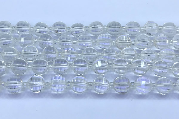 CME355 15 inches 10mm pumpkin white crystal beads