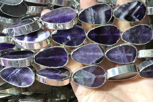 CME507 12 inches 18*28mm - 20*30mm flat teardrop amethyst beads