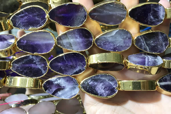 CME508 12 inches 18*28mm - 20*30mm flat teardrop amethyst beads