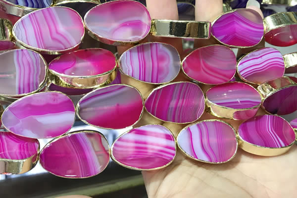 CME528 12 inches 18*28mm - 20*30mm flat teardrop banded agate beads