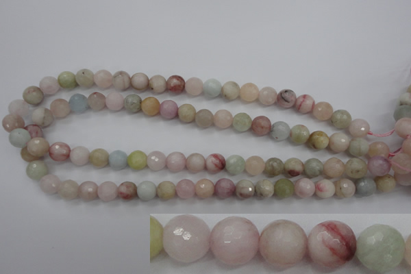 CMG123 15.5 inches 10mm faceted round natural morganite beads