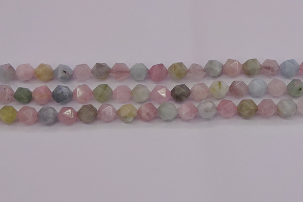 CMG203 15.5 inches 10mm faceted nuggets morganite gemstone beads