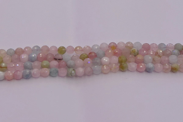 CMG210 15.5 inches 6mm faceted round morganite beads wholesale