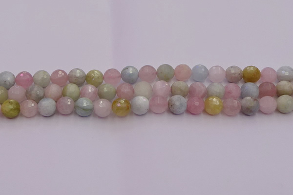 CMG211 15.5 inches 8mm faceted round morganite beads wholesale