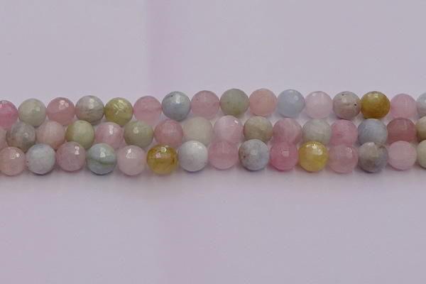 CMG212 15.5 inches 10mm faceted round morganite beads wholesale