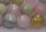 CMG213 15.5 inches 12mm faceted round morganite beads wholesale
