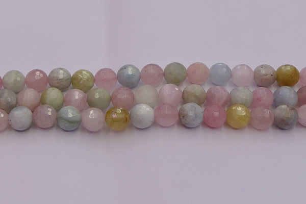 CMG213 15.5 inches 12mm faceted round morganite beads wholesale