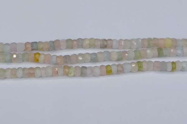 CMG216 15.5 inches 4*7mm faceted rondelle morganite beads