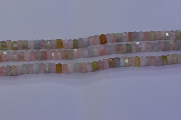 CMG220 15.5 inches 4*6mm faceted rondelle morganite beads