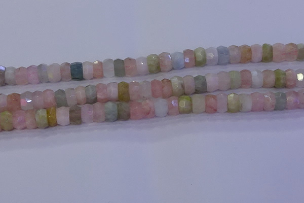 CMG221 15.5 inches 5*8mm faceted rondelle morganite beads
