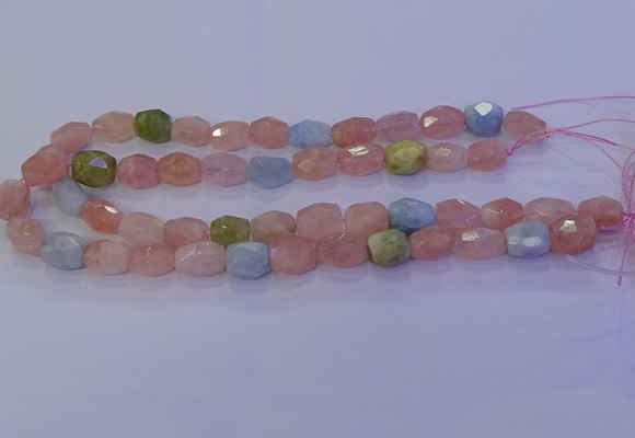 CMG229 15.5 inches 10*12mm - 12*16mm faceted nuggets morganite beads