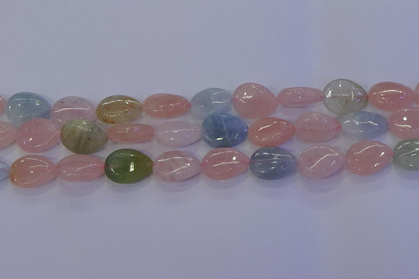 CMG232 15.5 inches 10*14mm flat teardrop morganite beads wholesale