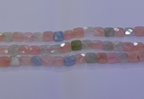CMG259 15.5 inches 10*10mm faceted square morganite beads