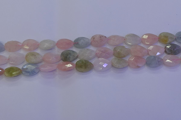 CMG271 15.5 inches 8*12mm faceted flat teardrop morganite beads