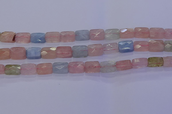 CMG277 15.5 inches 8*12mm faceted rectangle morganite beads