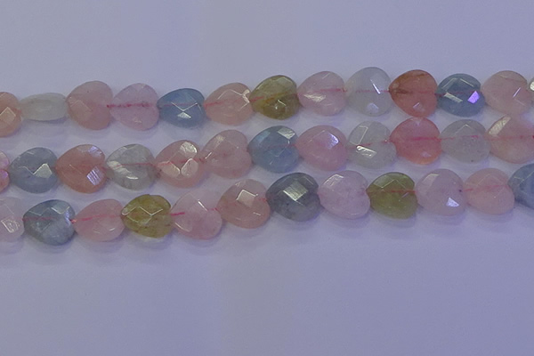 CMG284 15.5 inches 12*12mm faceted heart morganite beads