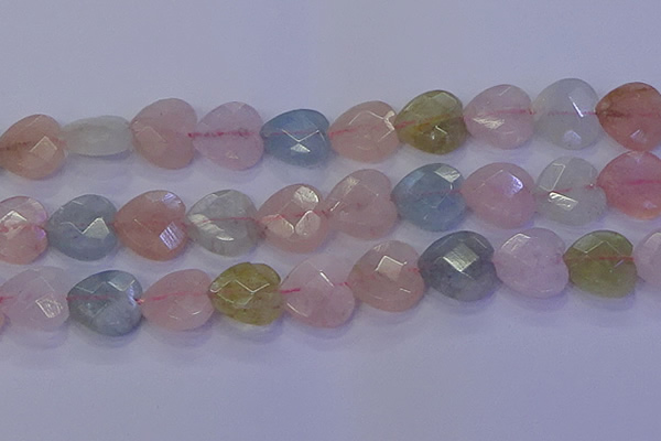 CMG286 15.5 inches 16*16mm faceted heart morganite beads