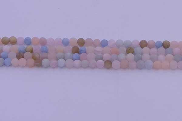 CMG301 15.5 inches 6mm round matte morganite beads wholesale