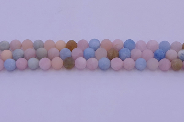 CMG303 15.5 inches 10mm round matte morganite beads wholesale