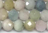 CMG460 15 inches 6mm faceted round morganite beads