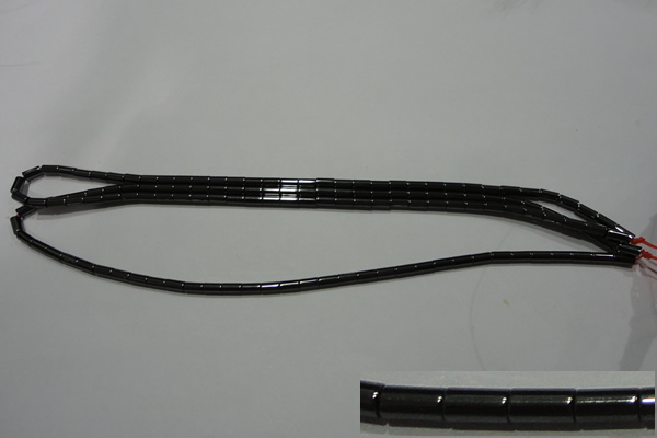 CMH101 15.5 inches 3*5mm tube magnetic hematite beads Wholesale