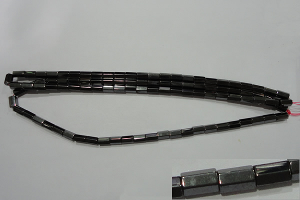 CMH108 15.5 inches 5*8mm faceted tube magnetic hematite beads