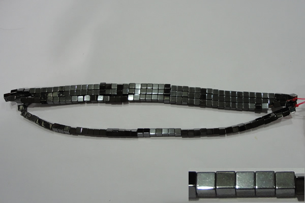 CMH159 15.5 inches 4*4mm cube magnetic hematite beads wholesale