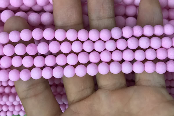 CMJ811 15.5 inches 6mm round matte Mashan jade beads wholesale