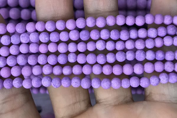 CMJ815 15.5 inches 4mm round matte Mashan jade beads wholesale