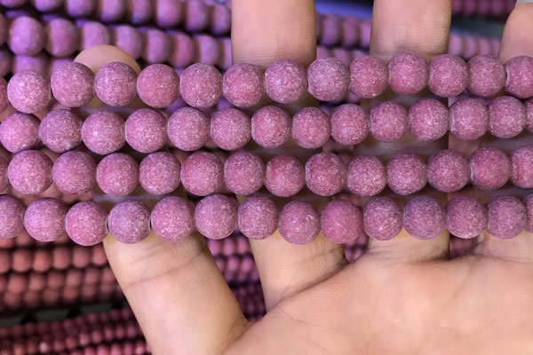 CMJ832 15.5 inches 8mm round matte Mashan jade beads wholesale