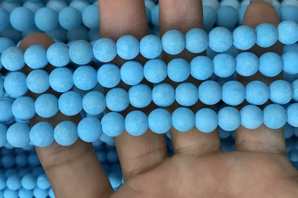 CMJ837 15.5 inches 8mm round matte Mashan jade beads wholesale