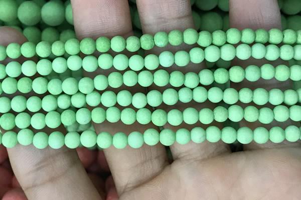 CMJ840 15.5 inches 4mm round matte Mashan jade beads wholesale