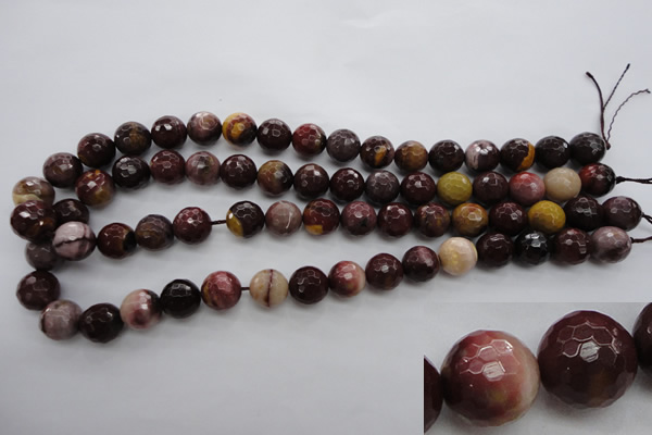 CMK115 15.5 inches 12mm faceted round mookaite beads wholesale