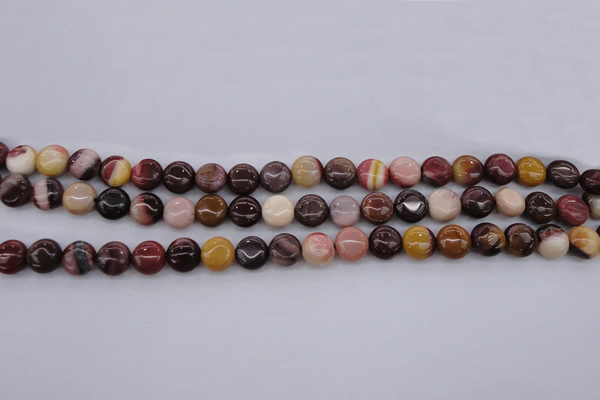 CMK135 15.5 inches 8mm flat round mookaite beads wholesale