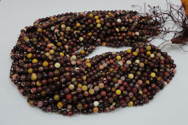 CMK15 15.5 inches 4mm faceted round mookaite beads wholesale