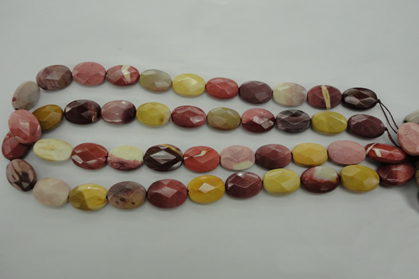 CMK155 15.5 inches 13*18mm faceted oval mookaite beads wholesale