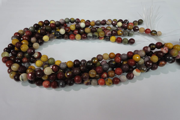CMK212 15.5 inches 8mm faceted round mookaite gemstone beads