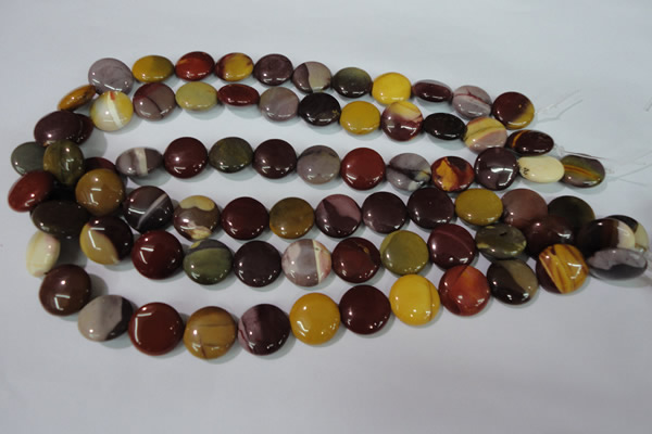 CMK242 15.5 inches 15mm flat round mookaite gemstone beads