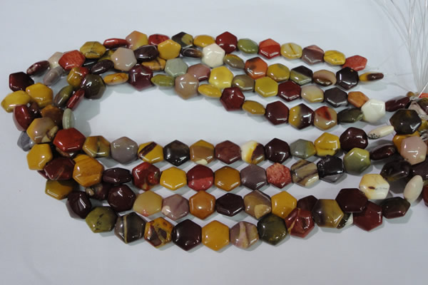CMK278 15.5 inches 12*12mm hexagon mookaite gemstone beads