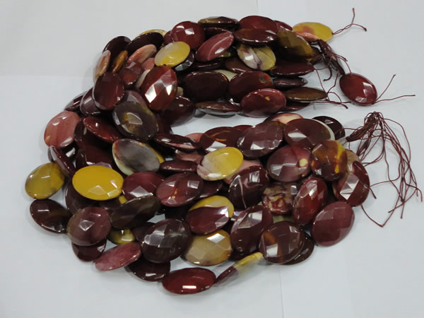 CMK28 15.5 inches 30*40mm faceted oval mookaite beads wholesale