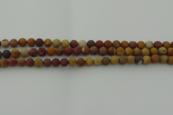 CMK310 15.5 inches 4mm round matte sunset mookaite beads