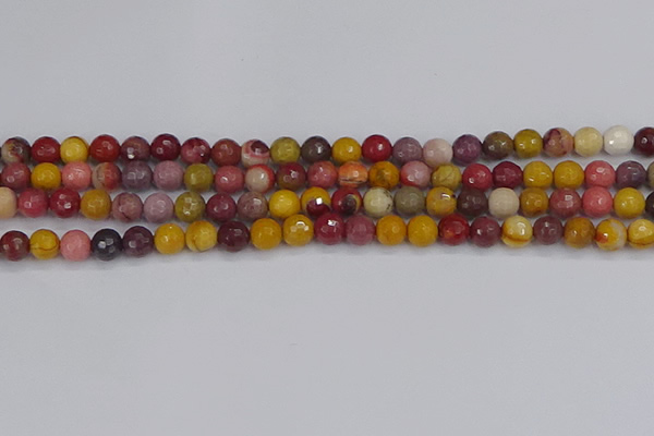 CMK317 15.5 inches 6mm faceted round mookaite gemstone beads
