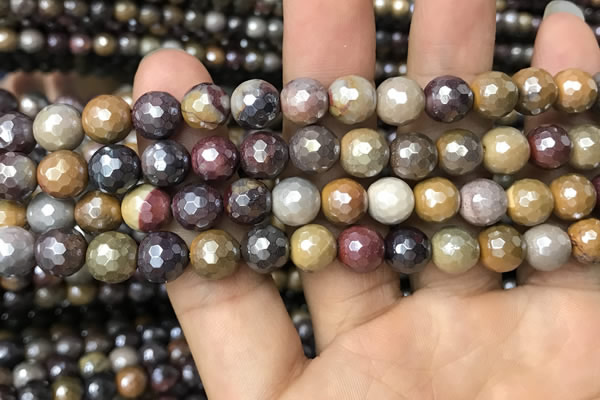 CMK339 15.5 inches 8mm faceted round AB-color mookaite beads