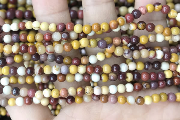 CMK345 15.5 inches 4mm round mookaite jasper beads wholesale