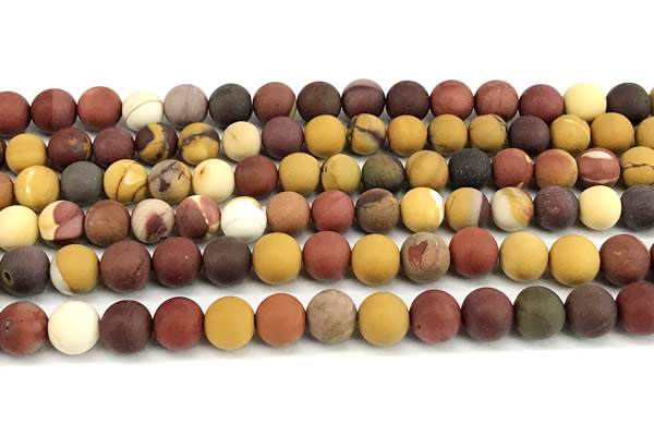 CMK378 15 inches 8mm round matte mookaite beads