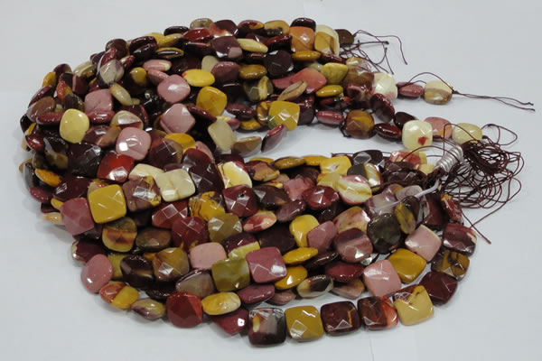 CMK40 15.5 inches 10*10mm faceted square mookaite beads wholesale