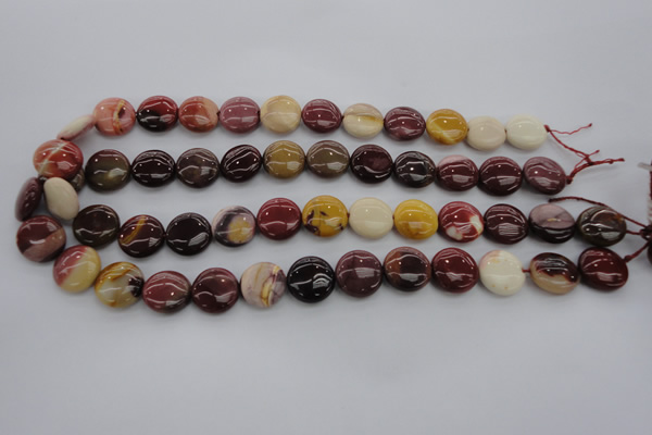 CMK87 15.5 inches 15mm flat round mookaite beads wholesale