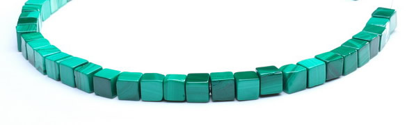 CMN15 A grade 8*8*8mm cube natural malachite beads Wholesale